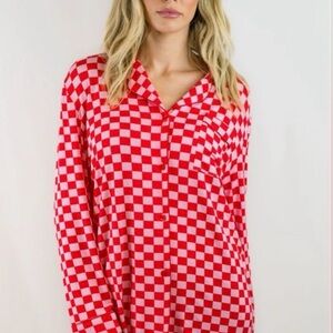 In My Sundays by Mallory Ervin red checkered Pajamas XXL